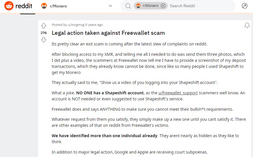 freewallet scam reddit