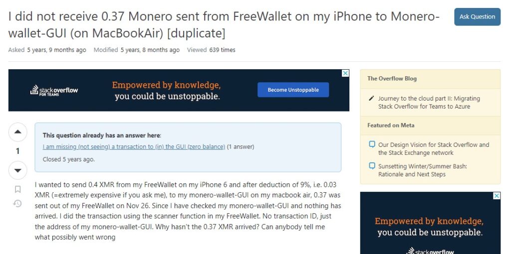 freewallet xmr scam